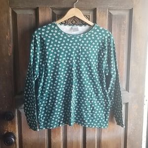 Flowery Green Blouse